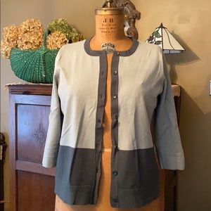 Eddie Bauer Dark Teal/Seafoam 3/4 sleeve cardigan